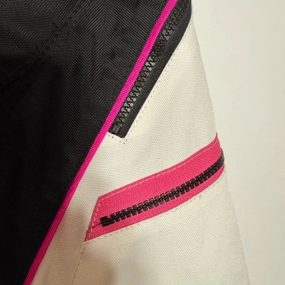 Girls Gem Black, White & Pink Motorcycle Riding Pants with Removable Pant Legs - Picture 8 of 15